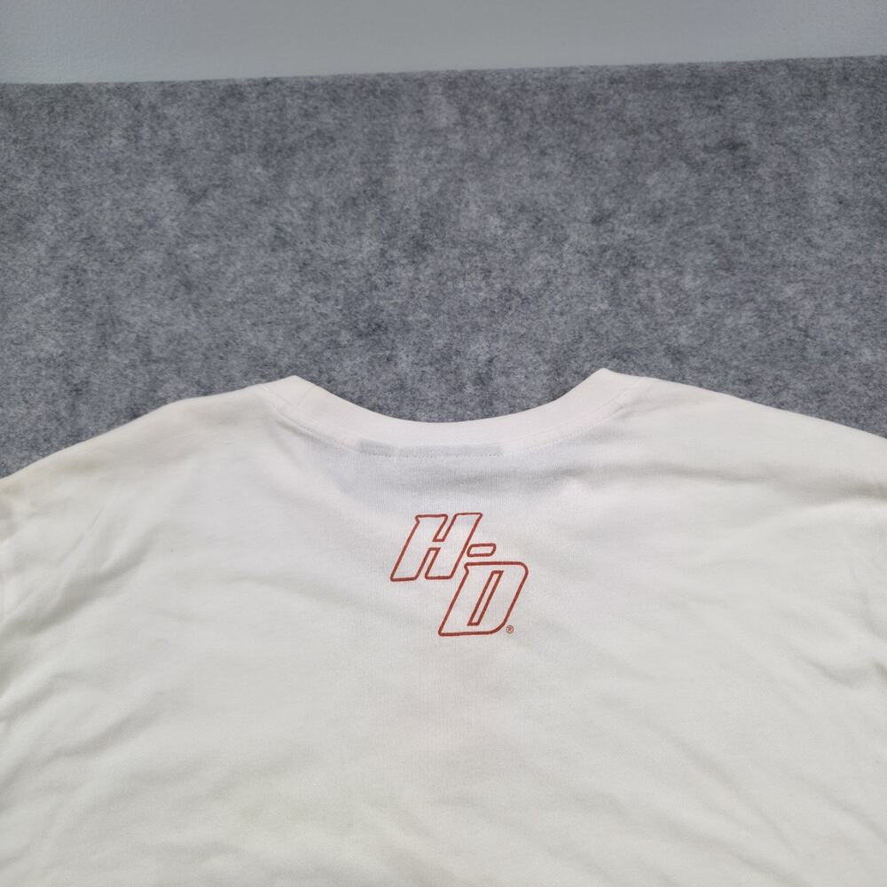 Harley Davidson Motorcycles T Shirt Mens XL White Vertical Stripe Bar Shield Tee - Picture 8 of 9